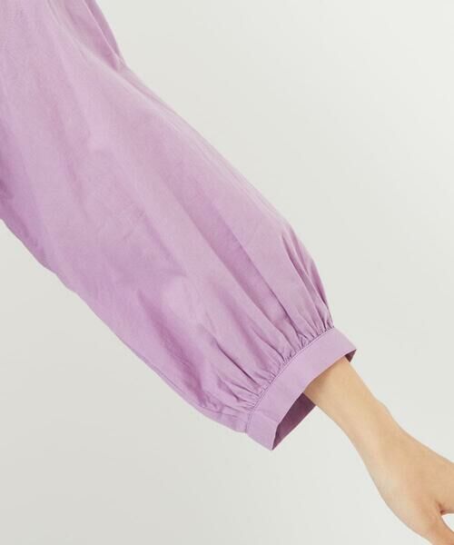 Maison de CINQ / メゾン ドゥ サンク シャツ・ブラウス | バンドカラーシャーリングコットン7分袖ブラウス | 詳細9