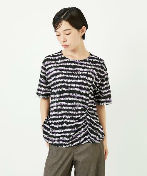 Maison de CINQ / メゾン ドゥ サンク カットソー | [日本製]ランダムボーダータックジャージーカットソー | 詳細1