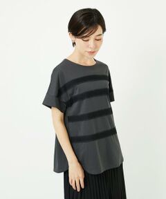 Maison de CINQ / メゾン ドゥ サンク カットソー | [接触冷感]スーパークールチュールボーダーカットソー