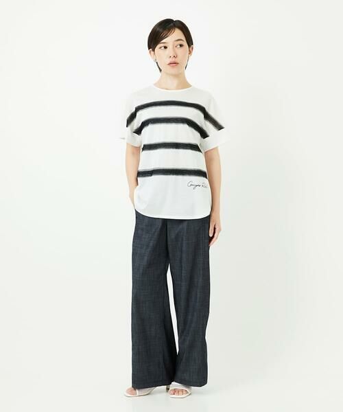 Maison de CINQ / メゾン ドゥ サンク カットソー | [接触冷感]スーパークールチュールボーダーカットソー | 詳細15