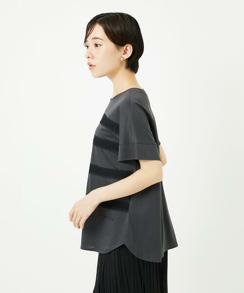 Maison de CINQ / メゾン ドゥ サンク カットソー | [接触冷感]スーパークールチュールボーダーカットソー | 詳細2