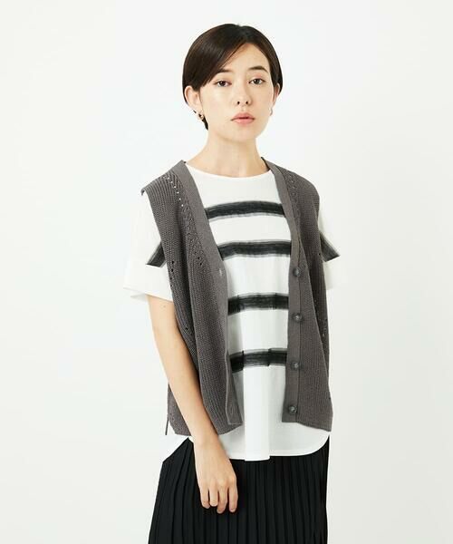 Maison de CINQ / メゾン ドゥ サンク ベスト | リネンライクニットベスト | 詳細2