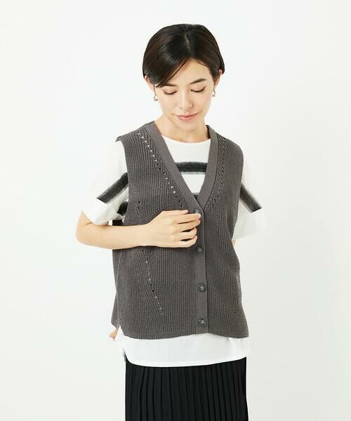 Maison de CINQ / メゾン ドゥ サンク ベスト | リネンライクニットベスト | 詳細3