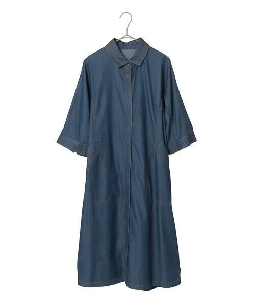 Maison de CINQ / メゾン ドゥ サンク ロング・マキシ丈ワンピース | 【小さいサイズ】ステッチポイントデニムワンピース | 詳細21