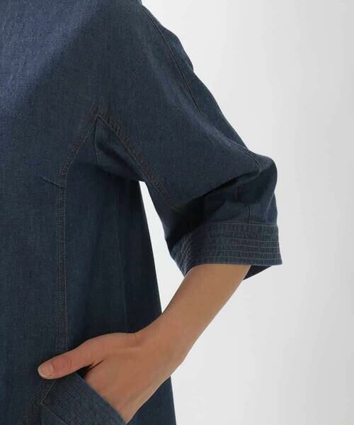 Maison de CINQ / メゾン ドゥ サンク ロング・マキシ丈ワンピース | 【小さいサイズ】ステッチポイントデニムワンピース | 詳細7