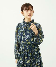 Maison de CINQ / メゾン ドゥ サンク シャツ・ブラウス | 【小さいサイズ】クラシックフラワープリント シフォンブラウス/洗濯機で洗える