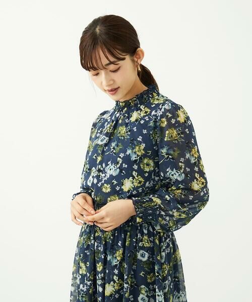 Maison de CINQ / メゾン ドゥ サンク シャツ・ブラウス | 【小さいサイズ】クラシックフラワープリント シフォンブラウス/洗濯機で洗える | 詳細1