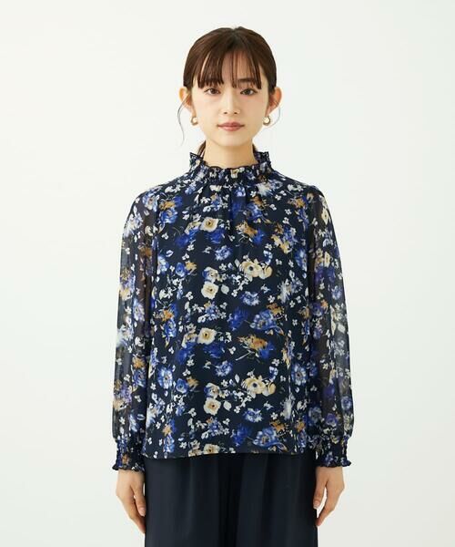 Maison de CINQ / メゾン ドゥ サンク シャツ・ブラウス | 【小さいサイズ】クラシックフラワープリント シフォンブラウス/洗濯機で洗える | 詳細8