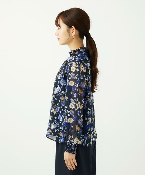 Maison de CINQ / メゾン ドゥ サンク シャツ・ブラウス | 【小さいサイズ】クラシックフラワープリント シフォンブラウス/洗濯機で洗える | 詳細9