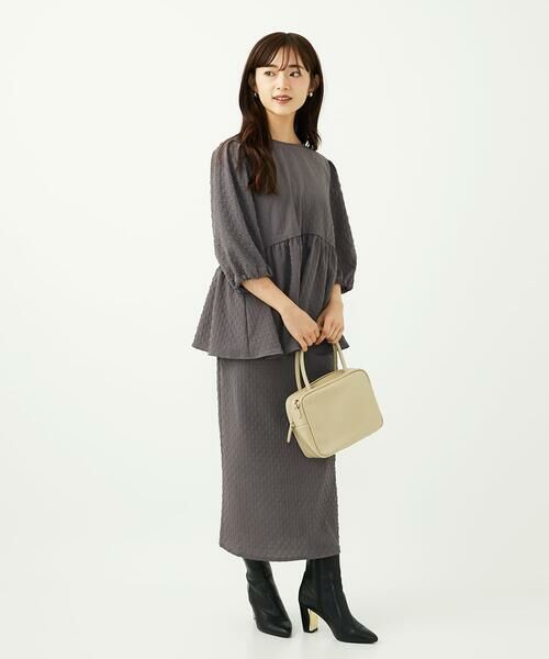 Maison de CINQ / メゾン ドゥ サンク シャツ・ブラウス | 【小さいサイズ】エンボス加工ペプラムブラウス/洗える | 詳細10