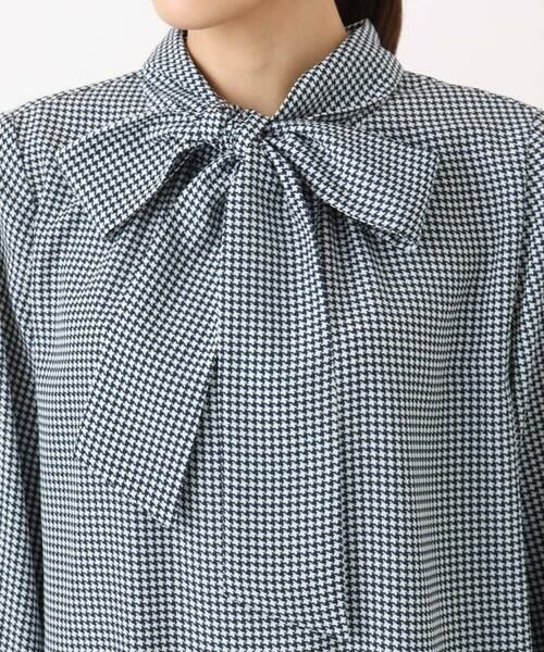 Maison de CINQ / メゾン ドゥ サンク シャツ・ブラウス | 【小さいサイズ】ボウタイ付き千鳥柄プリントブラウス/洗濯機で洗える | 詳細10
