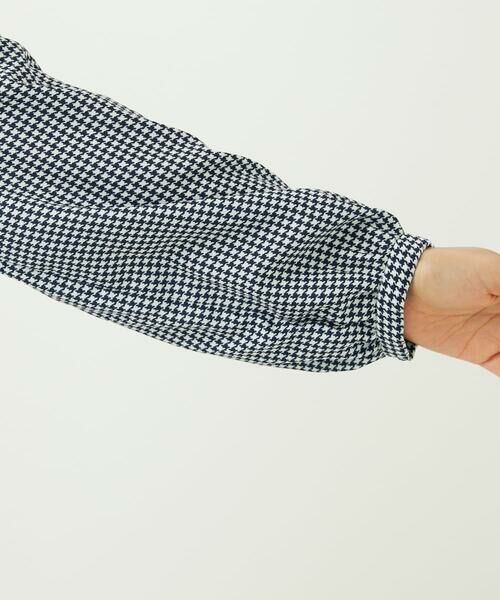 Maison de CINQ / メゾン ドゥ サンク シャツ・ブラウス | 【小さいサイズ】ボウタイ付き千鳥柄プリントブラウス/洗濯機で洗える | 詳細12