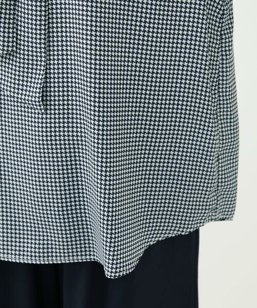 Maison de CINQ / メゾン ドゥ サンク シャツ・ブラウス | 【小さいサイズ】ボウタイ付き千鳥柄プリントブラウス/洗濯機で洗える | 詳細13