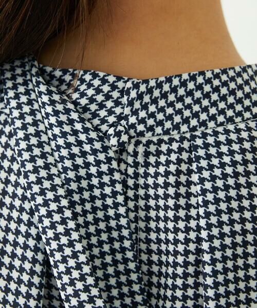 Maison de CINQ / メゾン ドゥ サンク シャツ・ブラウス | 【小さいサイズ】ボウタイ付き千鳥柄プリントブラウス/洗濯機で洗える | 詳細15