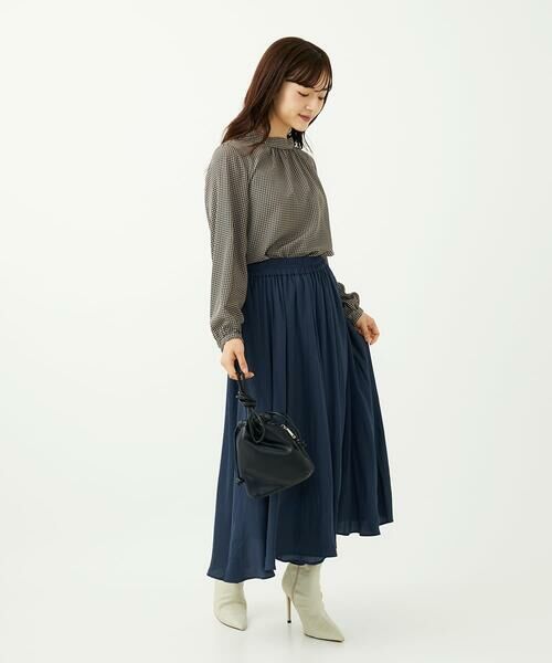 Maison de CINQ / メゾン ドゥ サンク シャツ・ブラウス | 【小さいサイズ】ボウタイ付き千鳥柄プリントブラウス/洗濯機で洗える | 詳細24