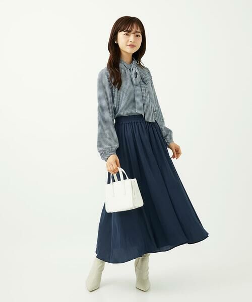 Maison de CINQ / メゾン ドゥ サンク シャツ・ブラウス | 【小さいサイズ】ボウタイ付き千鳥柄プリントブラウス/洗濯機で洗える | 詳細30