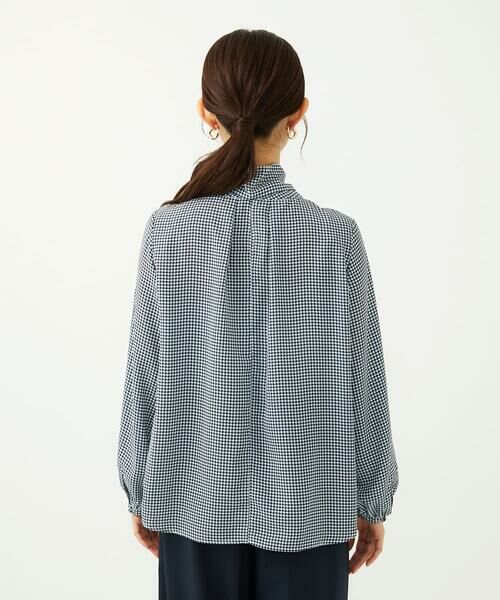 Maison de CINQ / メゾン ドゥ サンク シャツ・ブラウス | 【小さいサイズ】ボウタイ付き千鳥柄プリントブラウス/洗濯機で洗える | 詳細9