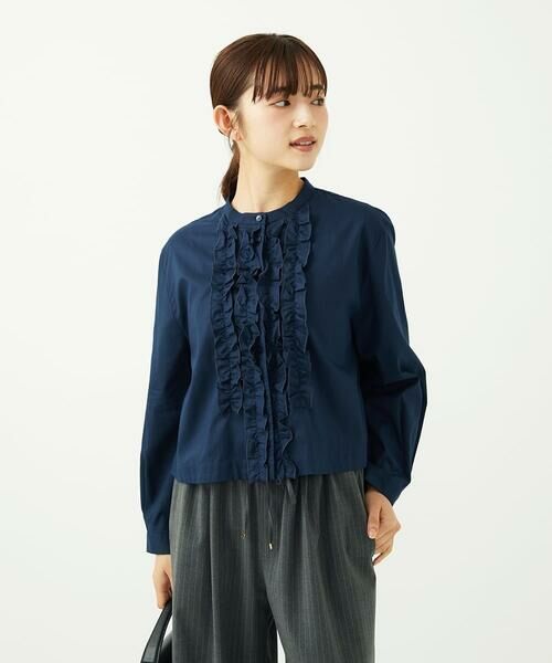 Maison de CINQ / メゾン ドゥ サンク シャツ・ブラウス | 【小さいサイズ】フロントフリルデザインブラウス/洗える | 詳細1