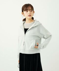 Maison de CINQ / メゾン ドゥ サンク パーカー | 【小さいサイズ】ラメ裏毛スウェットダブルジップパーカー/洗濯機で洗える