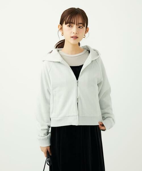 Maison de CINQ / メゾン ドゥ サンク パーカー | 【小さいサイズ】ラメ裏毛スウェットダブルジップパーカー/洗濯機で洗える | 詳細1