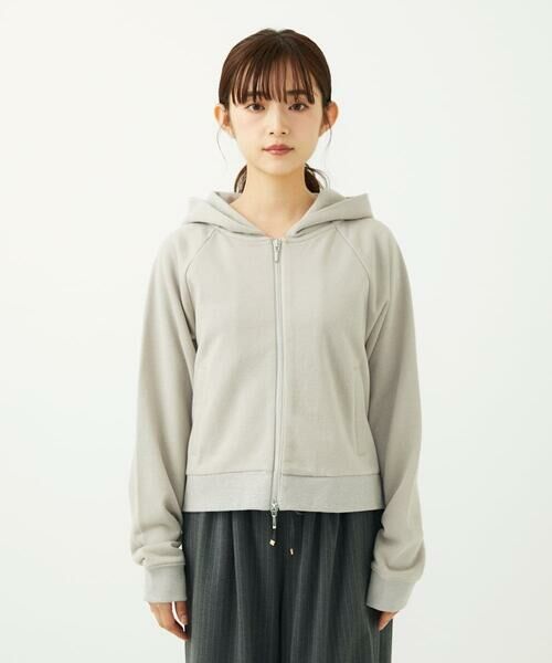 Maison de CINQ / メゾン ドゥ サンク パーカー | 【小さいサイズ】ラメ裏毛スウェットダブルジップパーカー/洗濯機で洗える | 詳細5