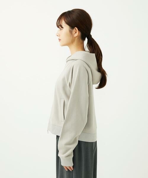 Maison de CINQ / メゾン ドゥ サンク パーカー | 【小さいサイズ】ラメ裏毛スウェットダブルジップパーカー/洗濯機で洗える | 詳細6