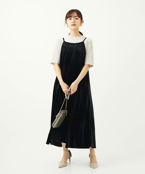 Maison de CINQ / メゾン ドゥ サンク ロング・マキシ丈ワンピース | 【小さいサイズ】スノーベロア ショルダーストラップワンピース/洗える | 詳細13