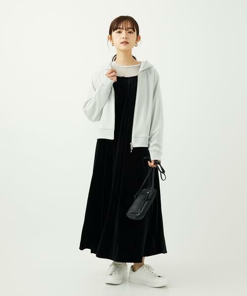 Maison de CINQ / メゾン ドゥ サンク ロング・マキシ丈ワンピース | 【小さいサイズ】スノーベロア ショルダーストラップワンピース/洗える | 詳細16