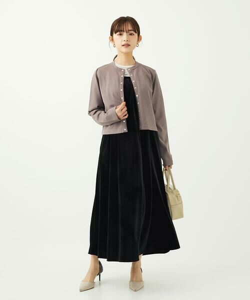 Maison de CINQ / メゾン ドゥ サンク ロング・マキシ丈ワンピース | 【小さいサイズ】スノーベロア ショルダーストラップワンピース/洗える | 詳細19