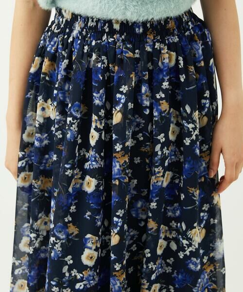 Maison de CINQ / メゾン ドゥ サンク ロング・マキシ丈スカート | 【小さいサイズ】クラシックフラワープリント シフォンスカート/丈の長さが選べる/洗濯機で洗える/セットアップ対応 | 詳細20
