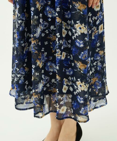 Maison de CINQ / メゾン ドゥ サンク ロング・マキシ丈スカート | 【小さいサイズ】クラシックフラワープリント シフォンスカート/丈の長さが選べる/洗濯機で洗える/セットアップ対応 | 詳細22