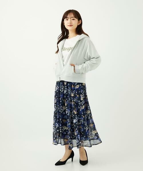 Maison de CINQ / メゾン ドゥ サンク ロング・マキシ丈スカート | 【小さいサイズ】クラシックフラワープリント シフォンスカート/丈の長さが選べる/洗濯機で洗える/セットアップ対応 | 詳細26