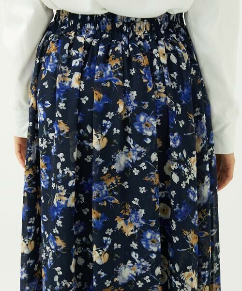 Maison de CINQ / メゾン ドゥ サンク ロング・マキシ丈スカート | 【小さいサイズ】クラシックフラワープリント シフォンスカート/丈の長さが選べる/洗濯機で洗える/セットアップ対応 | 詳細6