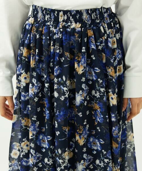 Maison de CINQ / メゾン ドゥ サンク ロング・マキシ丈スカート | 【小さいサイズ】クラシックフラワープリント シフォンスカート/丈の長さが選べる/洗濯機で洗える/セットアップ対応 | 詳細7