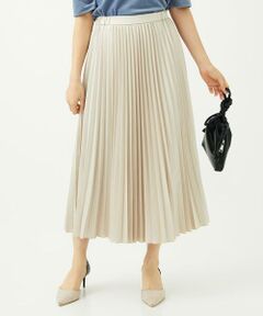 Maison de CINQ / メゾン ドゥ サンク ロング・マキシ丈スカート | 【小さいサイズ】レザー調ランダムプリーツスカート/洗える