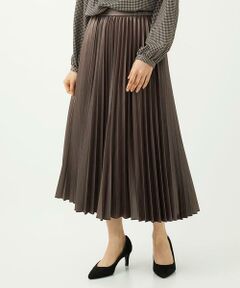 Maison de CINQ / メゾン ドゥ サンク ロング・マキシ丈スカート | 【小さいサイズ】レザー調ランダムプリーツスカート/洗える