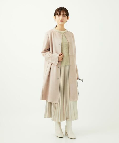 Maison de CINQ / メゾン ドゥ サンク ロング・マキシ丈スカート | 【小さいサイズ】レザー調ランダムプリーツスカート/洗える | 詳細12