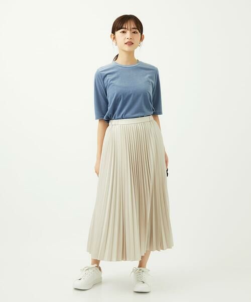 Maison de CINQ / メゾン ドゥ サンク ロング・マキシ丈スカート | 【小さいサイズ】レザー調ランダムプリーツスカート/洗える | 詳細13