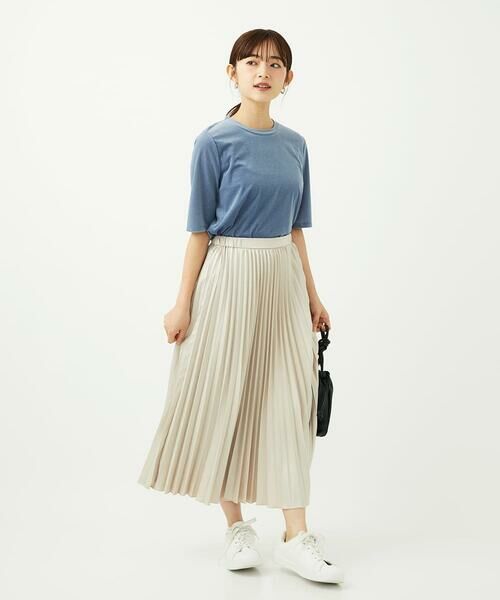 Maison de CINQ / メゾン ドゥ サンク ロング・マキシ丈スカート | 【小さいサイズ】レザー調ランダムプリーツスカート/洗える | 詳細14