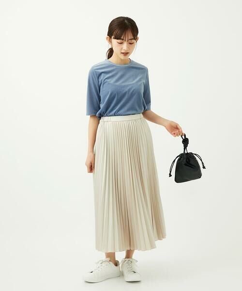 Maison de CINQ / メゾン ドゥ サンク ロング・マキシ丈スカート | 【小さいサイズ】レザー調ランダムプリーツスカート/洗える | 詳細15