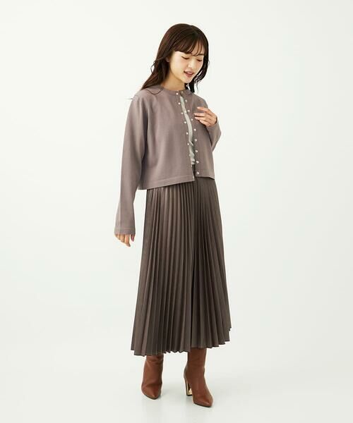 Maison de CINQ / メゾン ドゥ サンク ロング・マキシ丈スカート | 【小さいサイズ】レザー調ランダムプリーツスカート/洗える | 詳細19