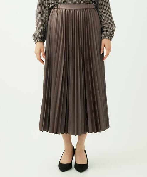 Maison de CINQ / メゾン ドゥ サンク ロング・マキシ丈スカート | 【小さいサイズ】レザー調ランダムプリーツスカート/洗える | 詳細2