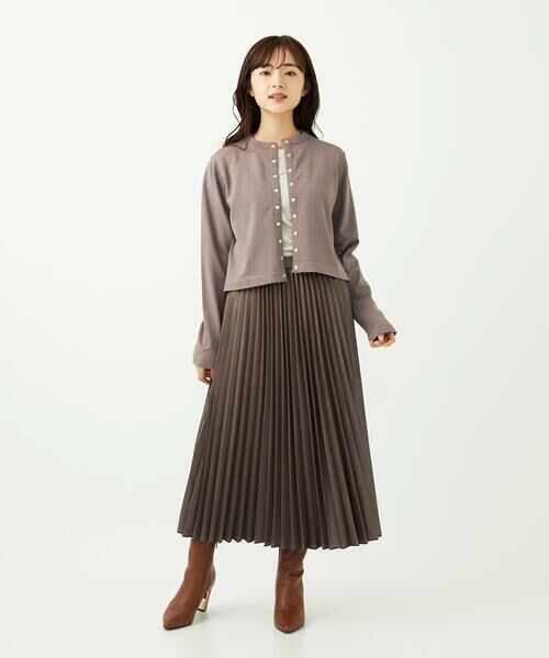 Maison de CINQ / メゾン ドゥ サンク ロング・マキシ丈スカート | 【小さいサイズ】レザー調ランダムプリーツスカート/洗える | 詳細20