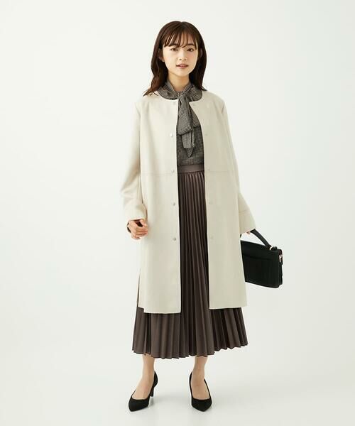 Maison de CINQ / メゾン ドゥ サンク ロング・マキシ丈スカート | 【小さいサイズ】レザー調ランダムプリーツスカート/洗える | 詳細24