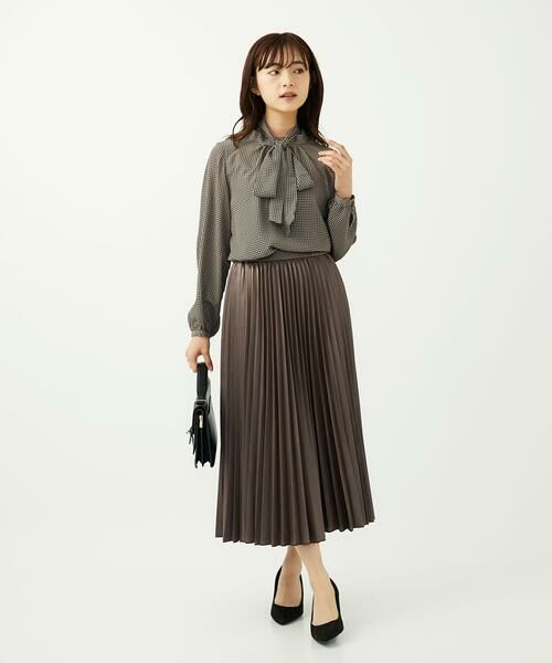 Maison de CINQ / メゾン ドゥ サンク ロング・マキシ丈スカート | 【小さいサイズ】レザー調ランダムプリーツスカート/洗える | 詳細26