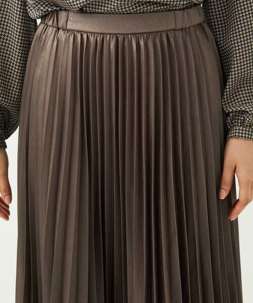 Maison de CINQ / メゾン ドゥ サンク ロング・マキシ丈スカート | 【小さいサイズ】レザー調ランダムプリーツスカート/洗える | 詳細5