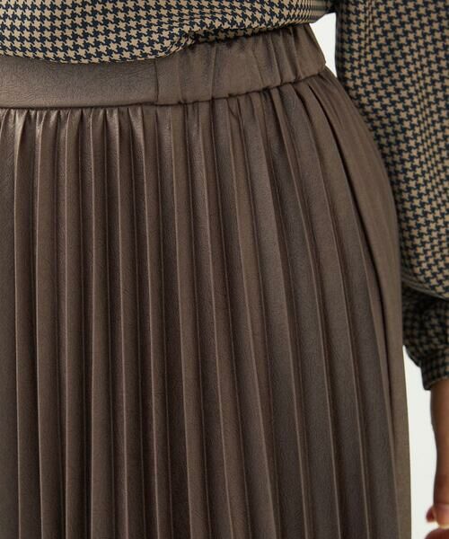 Maison de CINQ / メゾン ドゥ サンク ロング・マキシ丈スカート | 【小さいサイズ】レザー調ランダムプリーツスカート/洗える | 詳細6