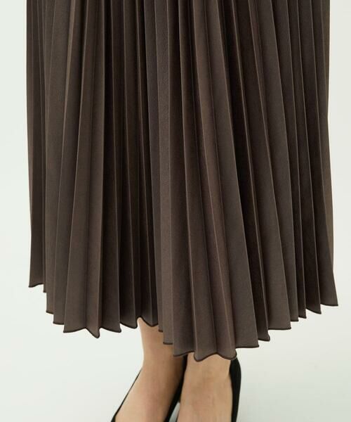 Maison de CINQ / メゾン ドゥ サンク ロング・マキシ丈スカート | 【小さいサイズ】レザー調ランダムプリーツスカート/洗える | 詳細7