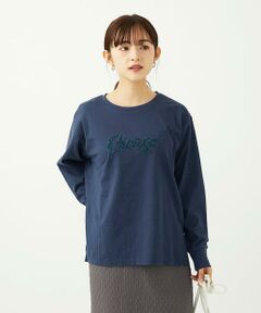 Maison de CINQ / メゾン ドゥ サンク カットソー | 【小さいサイズ】刺繍ロゴデザイン コットンロンT/洗える