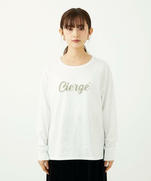 Maison de CINQ / メゾン ドゥ サンク カットソー | 【小さいサイズ】刺繍ロゴデザイン コットンロンT/洗える | 詳細11